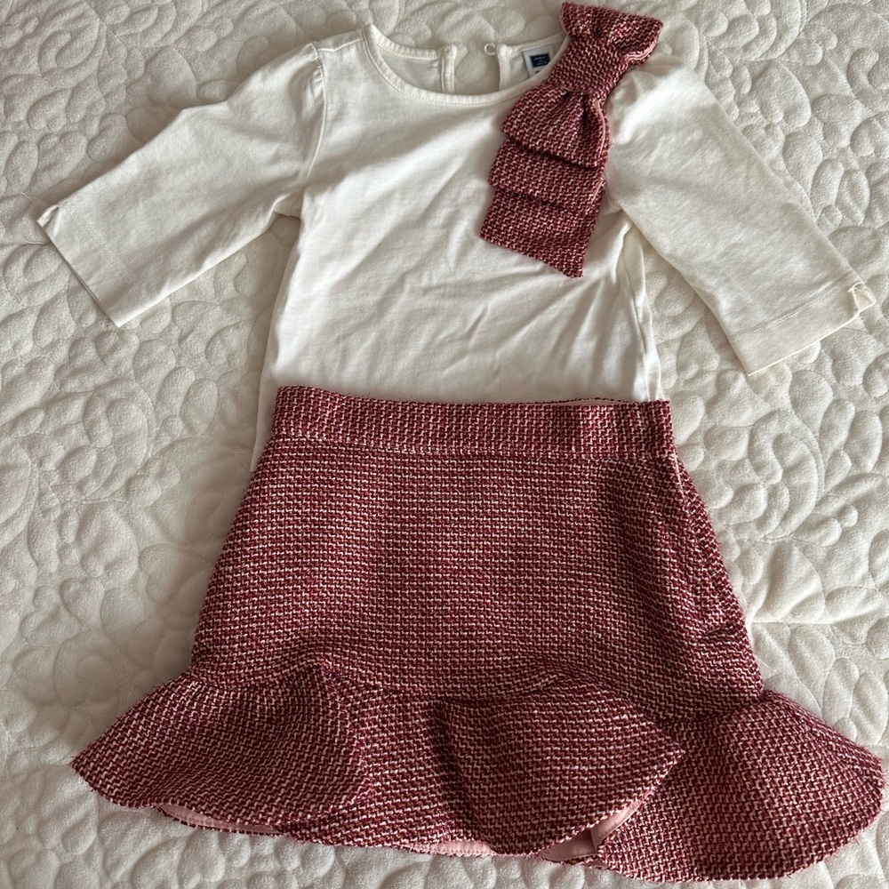 Janie and Jack Textured Pink Skirt 18-24months